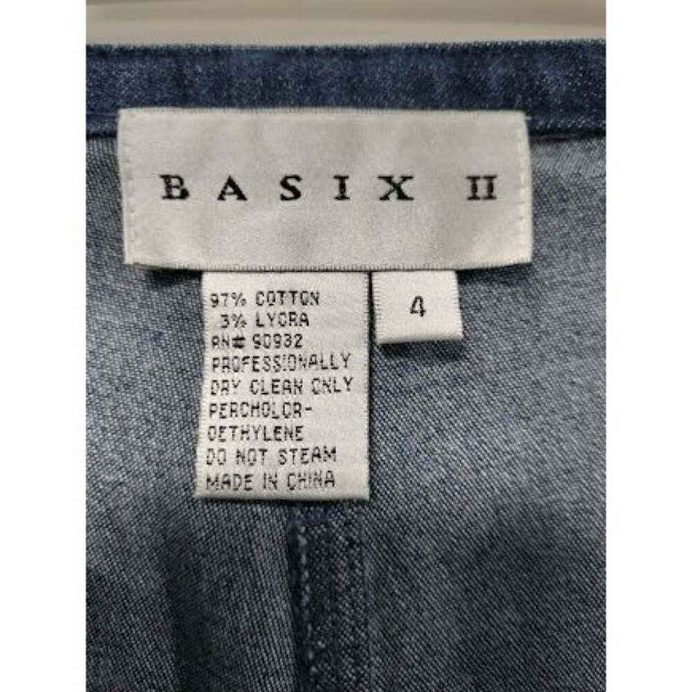 NWT Basix II Embroidered Sheer Side Mid Rise Denim Straight Jeans Blue Womens 4 - Picture 8 of 16
